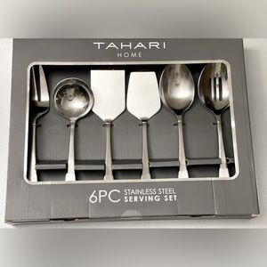 TAHARI HOME 6 Piece Stainless Steel Serving Set